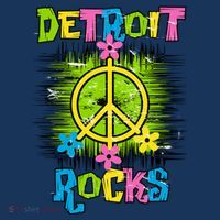Detroit Rocks Peace Button thumb 1