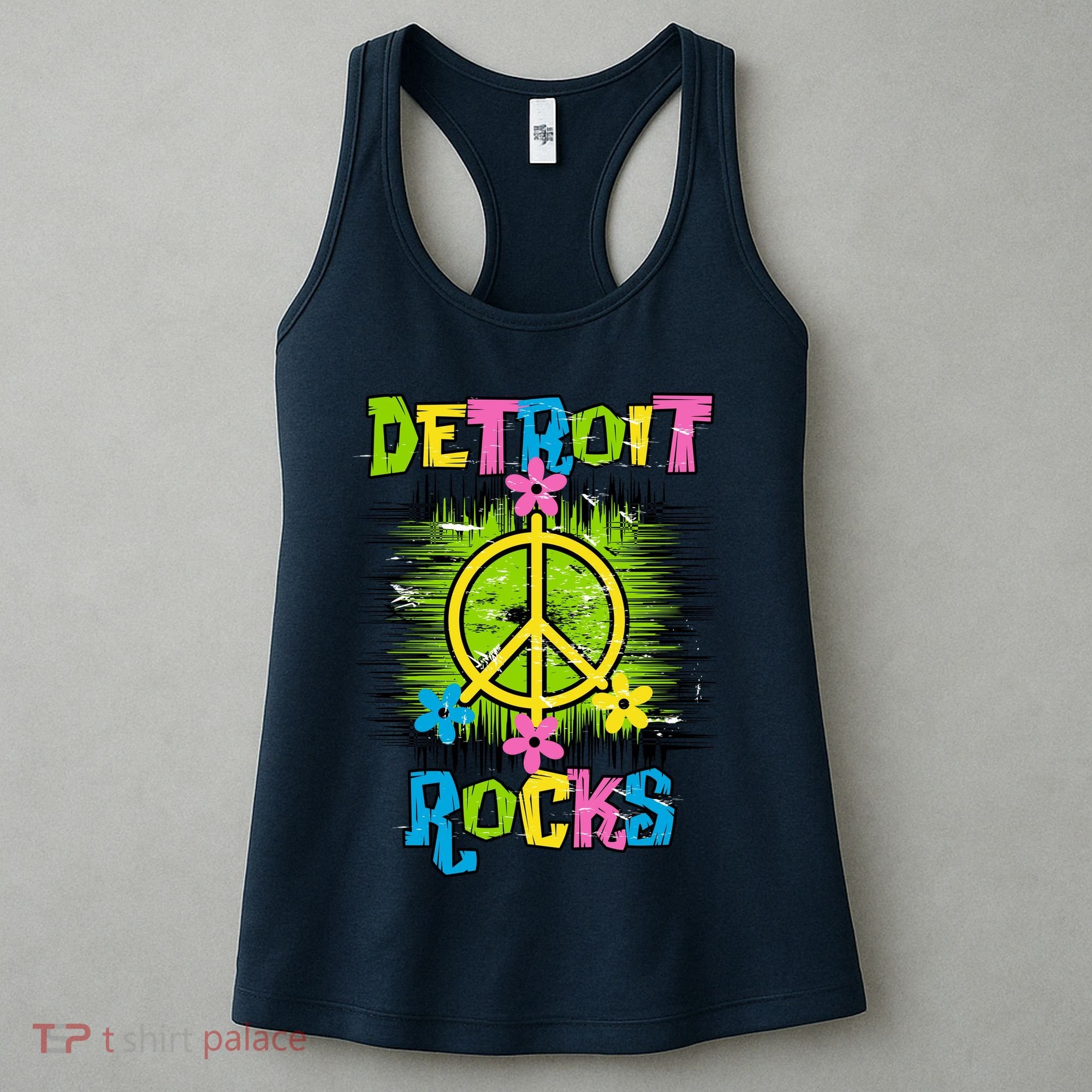 Detroit Rocks Peace Women's Tank Top