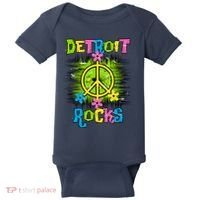 Detroit Rocks Peace Baby Bodysuit thumb 0