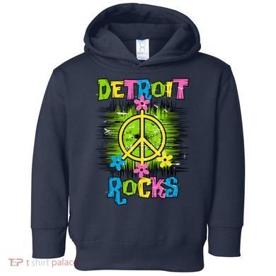 Detroit Rocks Peace Toddler Hoodie