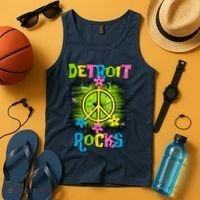 Detroit Rocks Peace Tank Top thumb 4