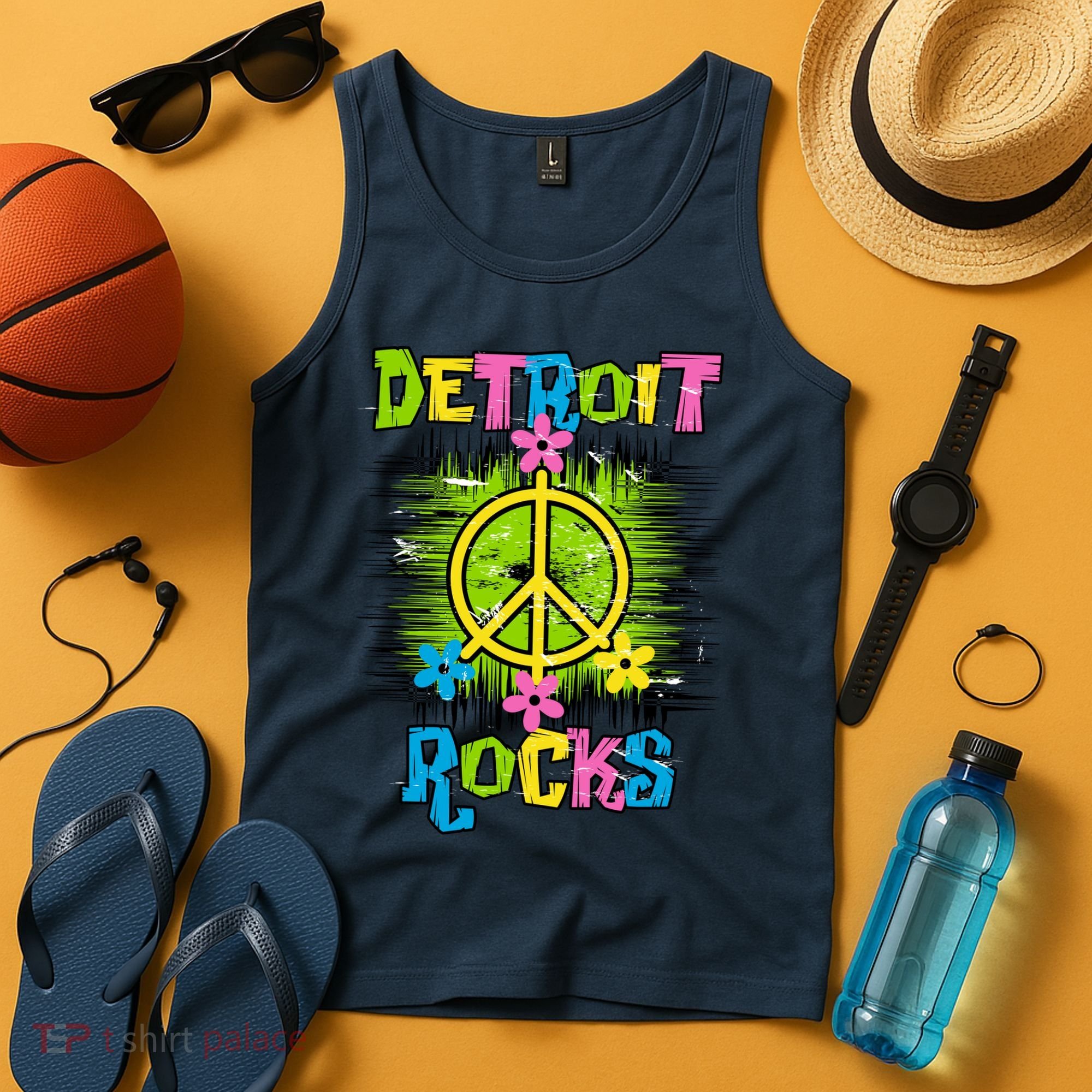Detroit Rocks Peace Tank Top