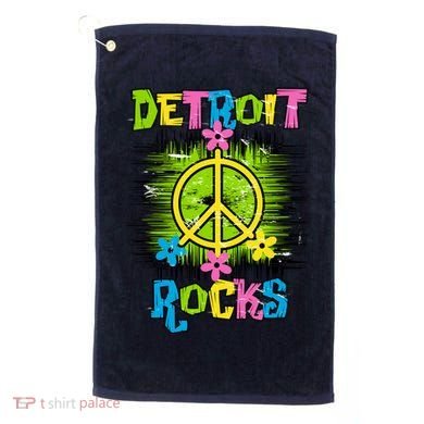 Detroit Rocks Peace Golf Towel