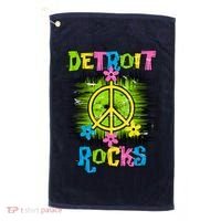 Detroit Rocks Peace Golf Towel thumb 0
