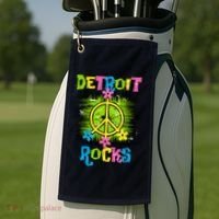 Detroit Rocks Peace Golf Towel thumb 2