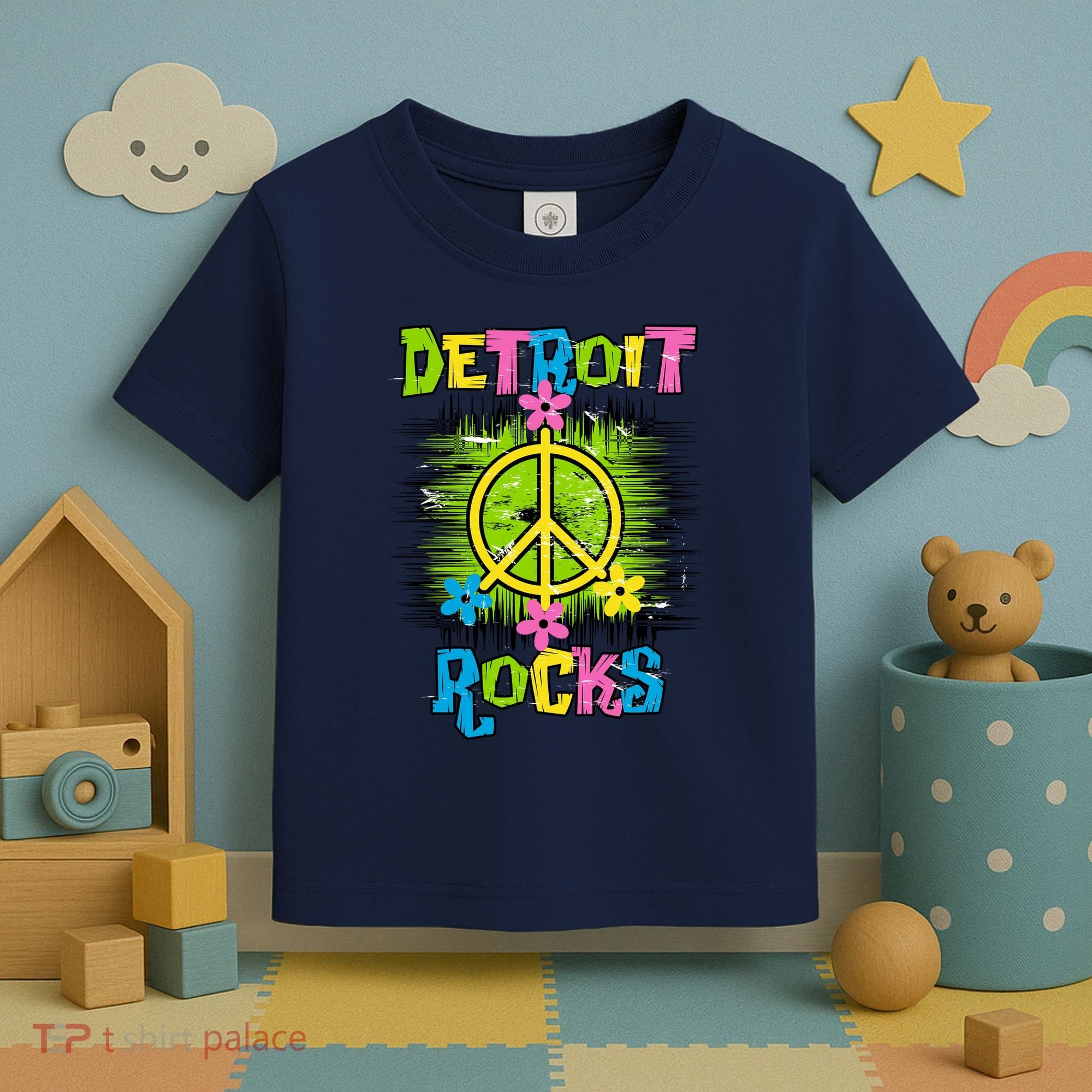 Detroit Rocks Peace Toddler T-Shirt