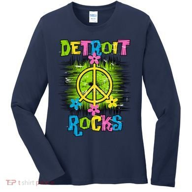 Detroit Rocks Peace Women's Long Sleeve Shirt
