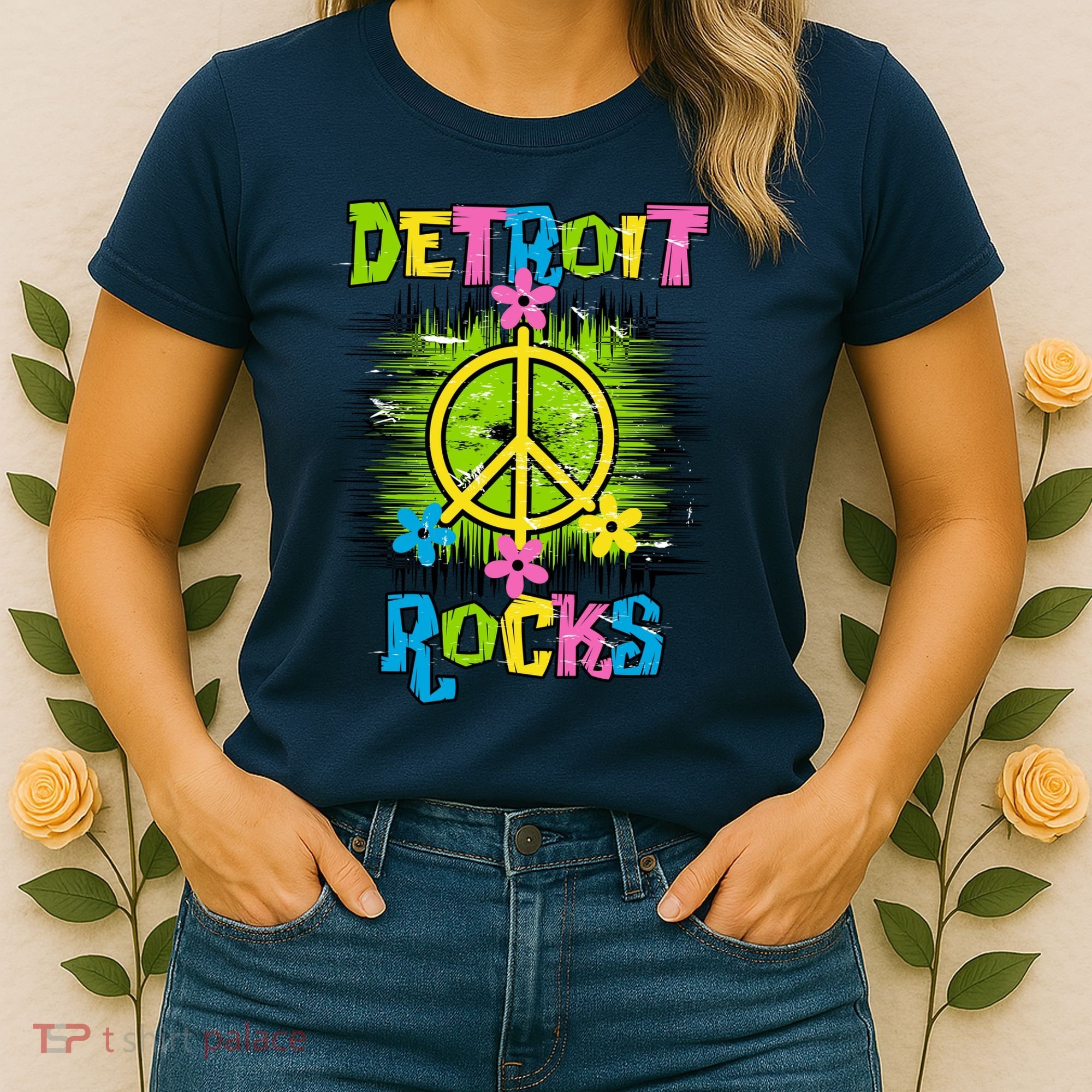 Detroit Rocks Peace Women's T-Shirt