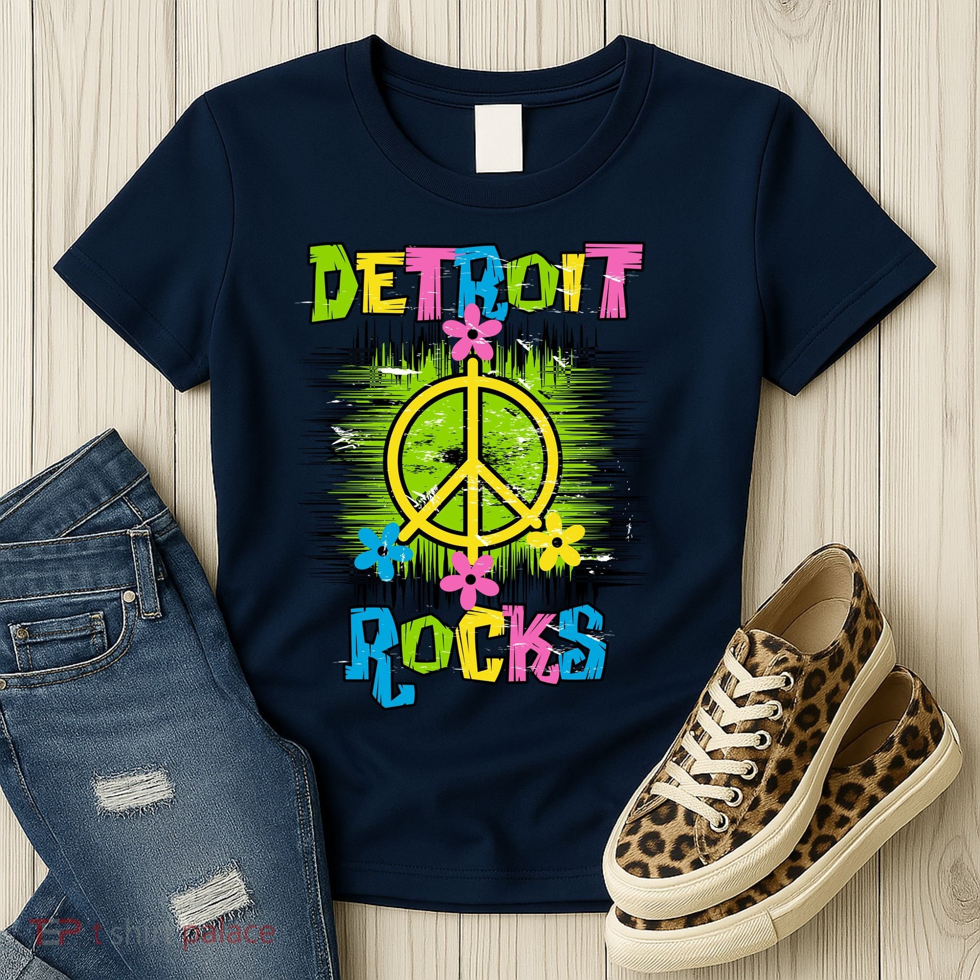 Detroit Rocks Peace Women's T-Shirt