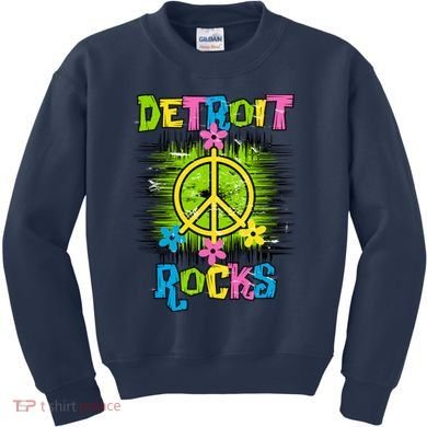 Detroit Rocks Peace Kids Sweatshirt