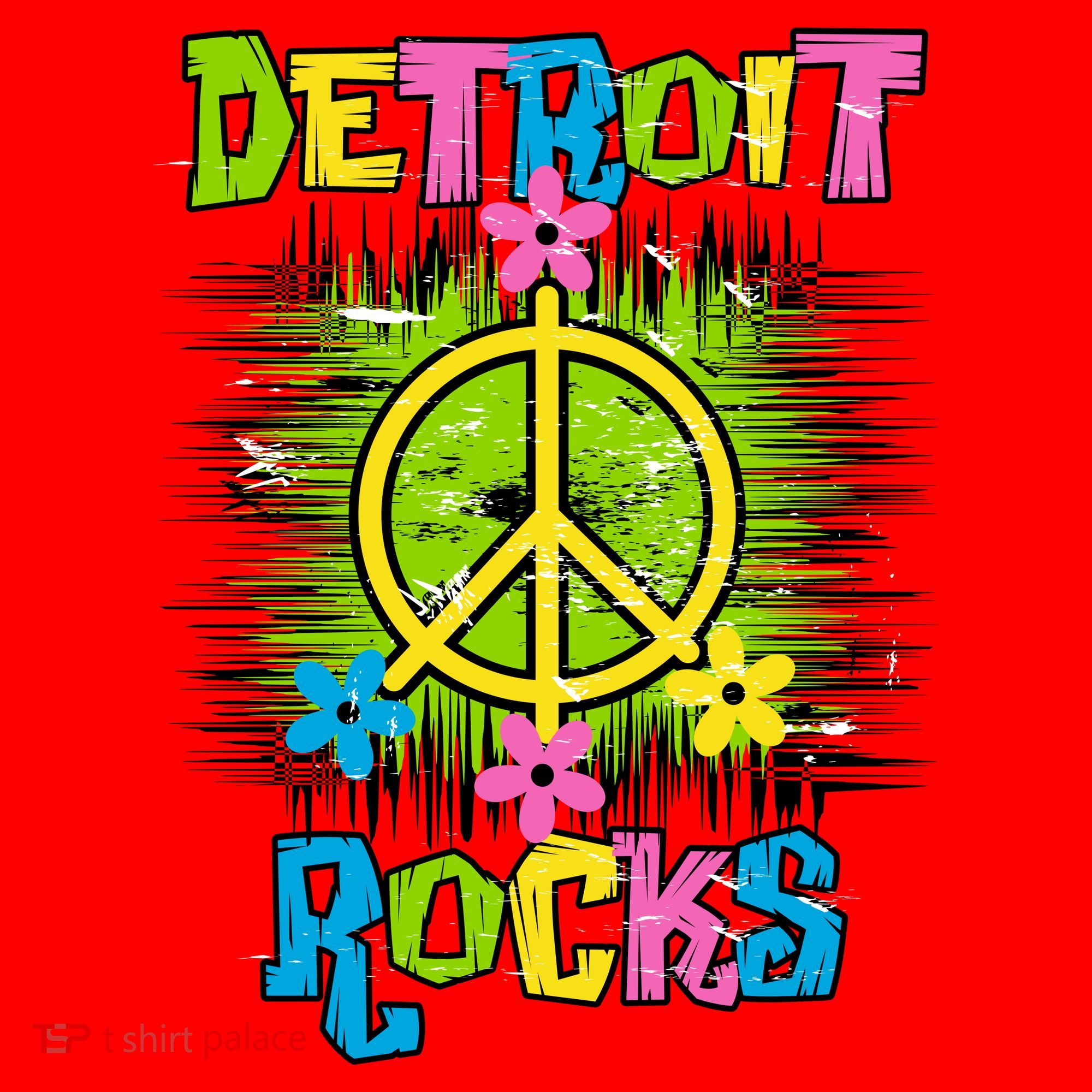 Detroit Rocks Peace Santa Hat