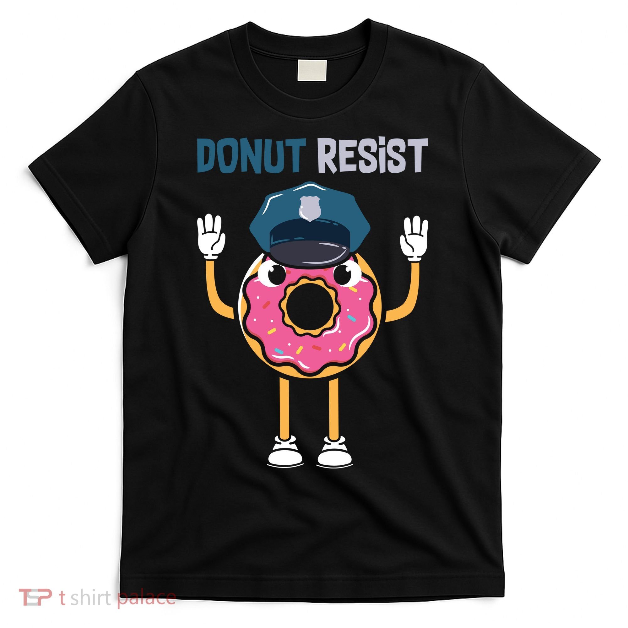 Donut Resist Police Officer Blue Line Donut Graphic Plus Size Shirt For Girl Boy T-Shirt