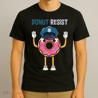 Donut Resist Police Officer Blue Line Donut Graphic Plus Size Shirt For Girl Boy T-Shirt thumb 3