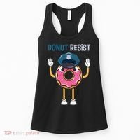 Donut Resist Police Officer Blue Line Donut Graphic Plus Size Shirt For Girl Boy Women's Tank Top thumb 0
