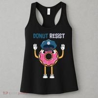 Donut Resist Police Officer Blue Line Donut Graphic Plus Size Shirt For Girl Boy Women's Tank Top thumb 3