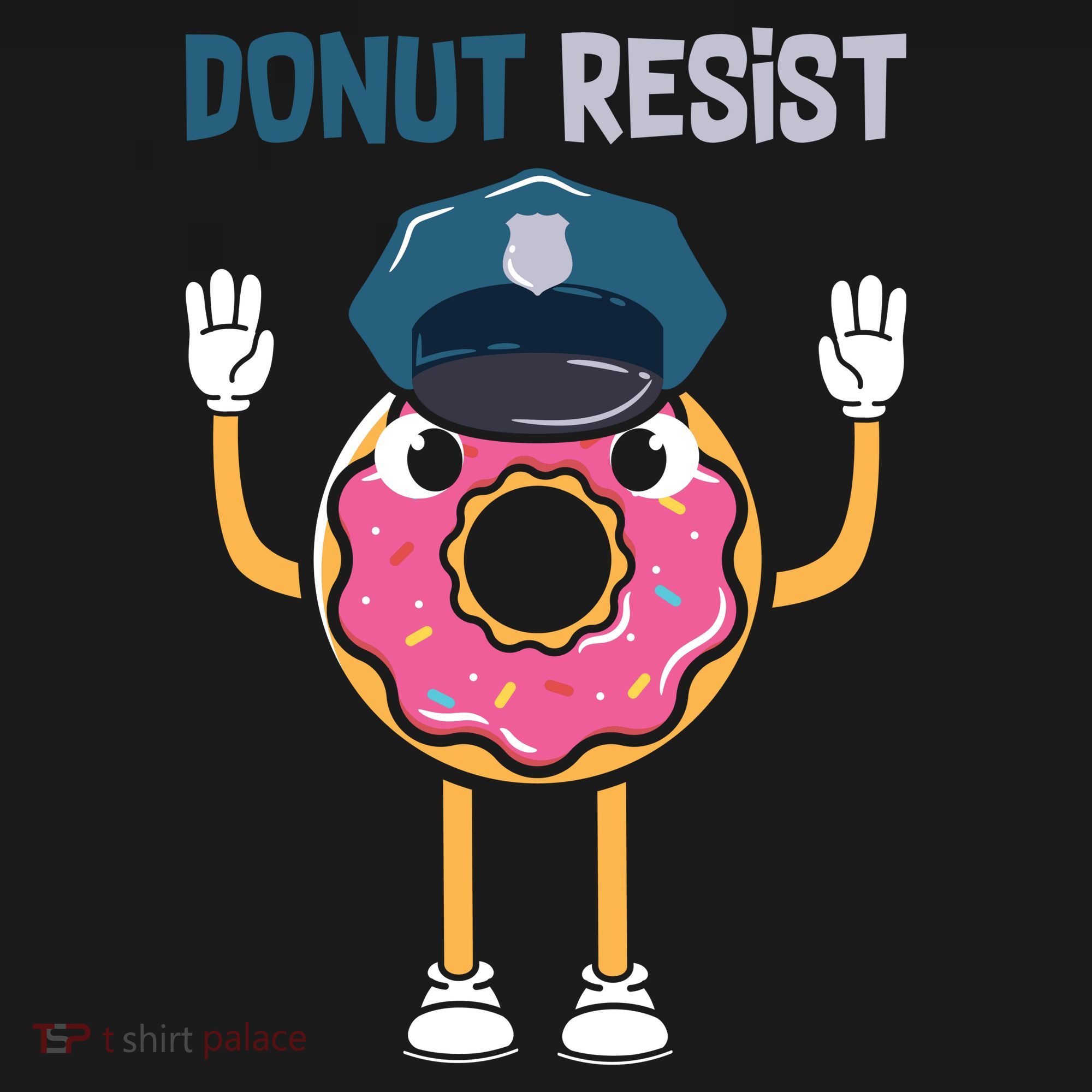 Donut Resist Police Officer Blue Line Donut Graphic Plus Size Shirt For Girl Boy Women's Tank Top