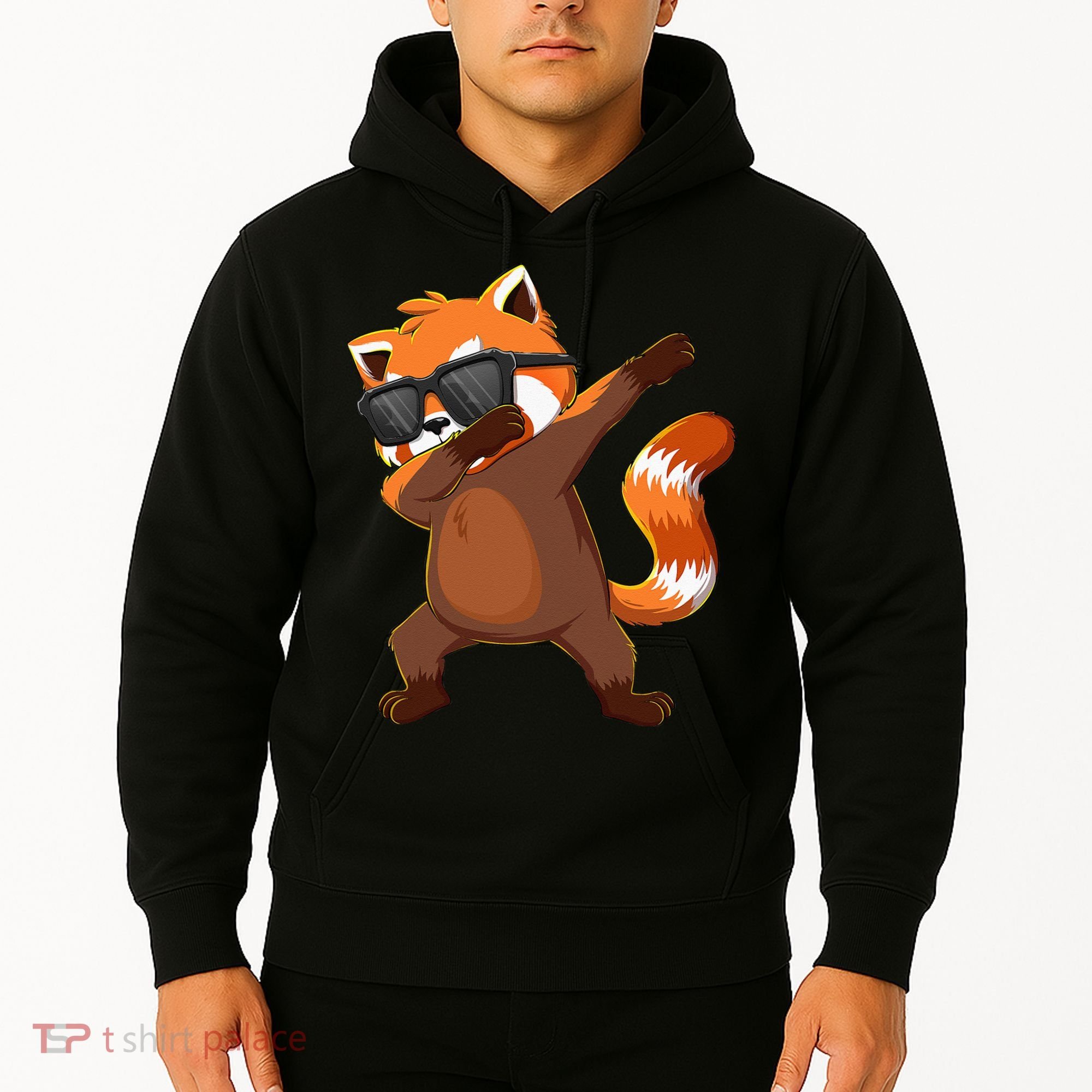 Dabbing Red Panda Wearing Sunglasses Dab Dance Hoodie