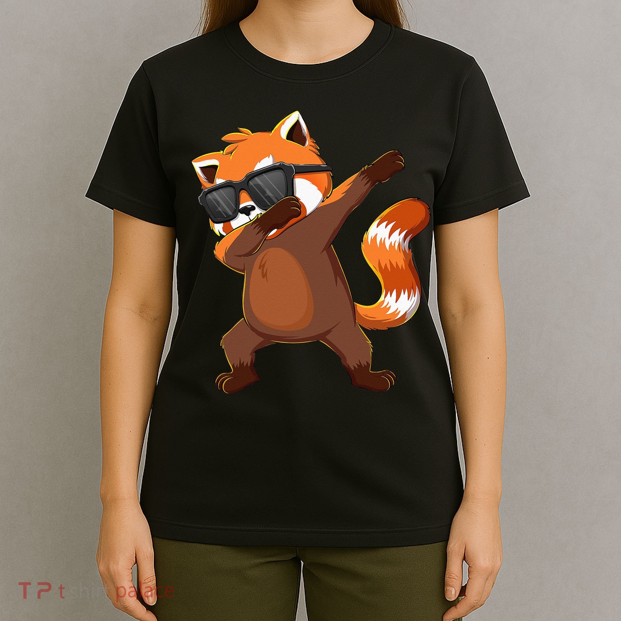 Dabbing Red Panda Wearing Sunglasses Dab Dance T-Shirt