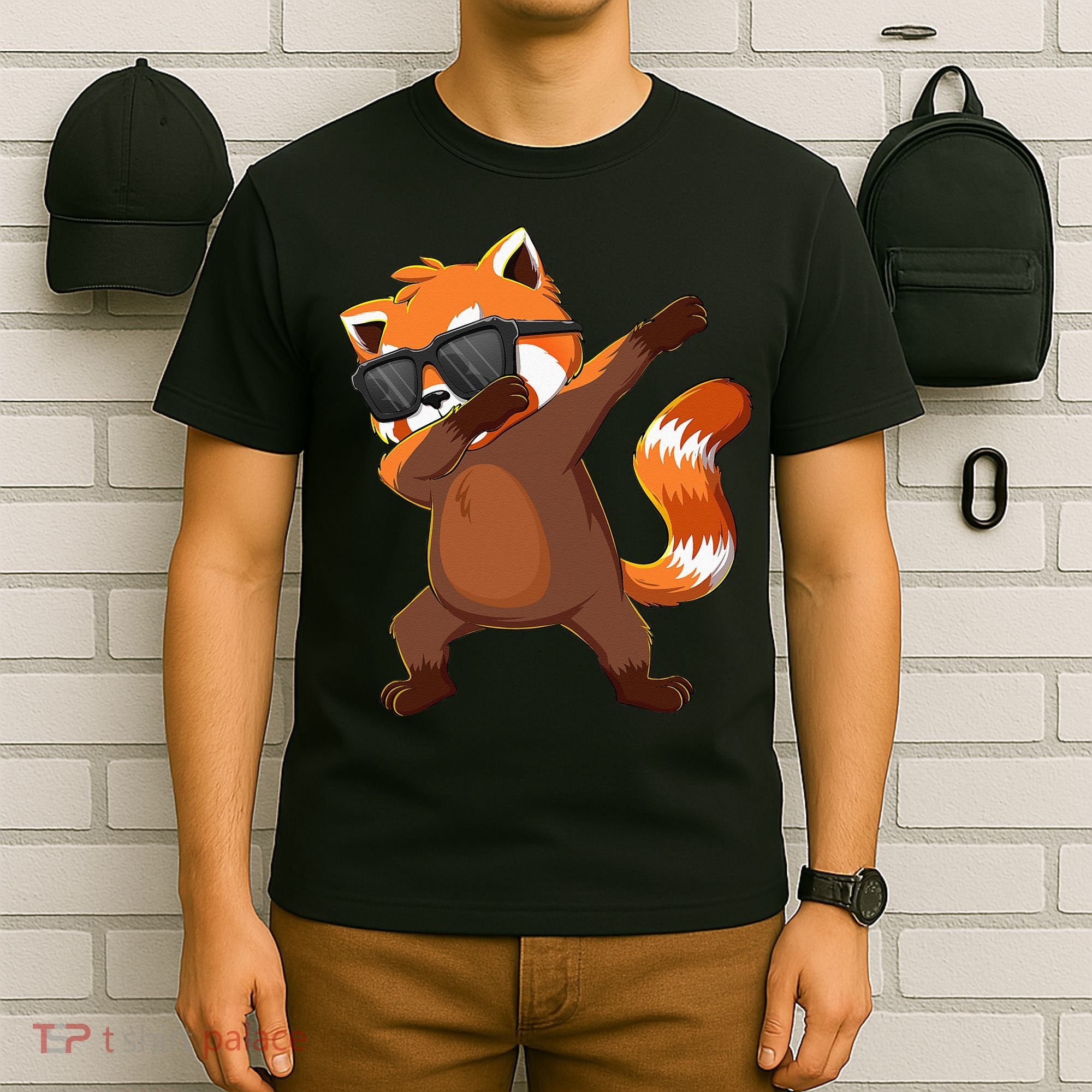 Dabbing Red Panda Wearing Sunglasses Dab Dance T-Shirt