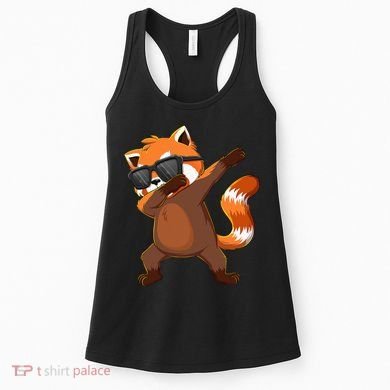 Dabbing Red Panda Wearing Sunglasses Dab Dance Women's Tank Top