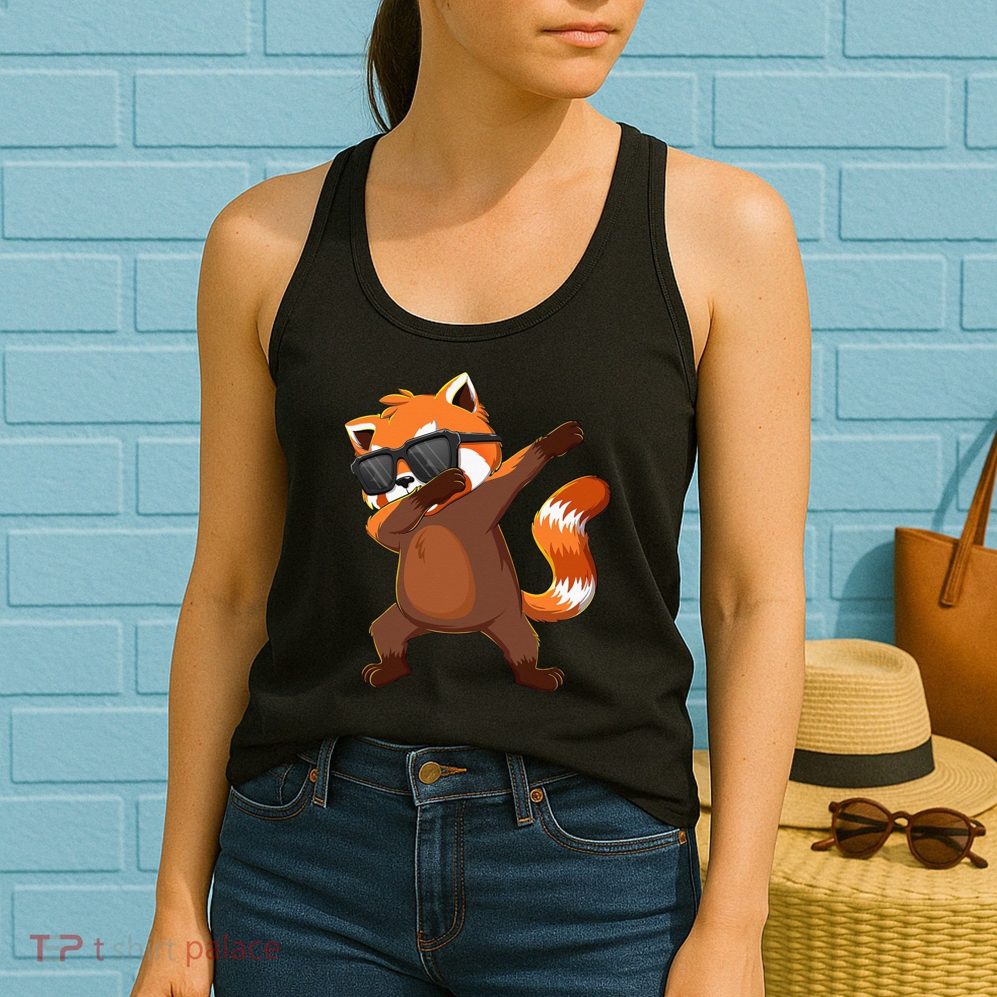 Dabbing Red Panda Wearing Sunglasses Dab Dance Women's Tank Top
