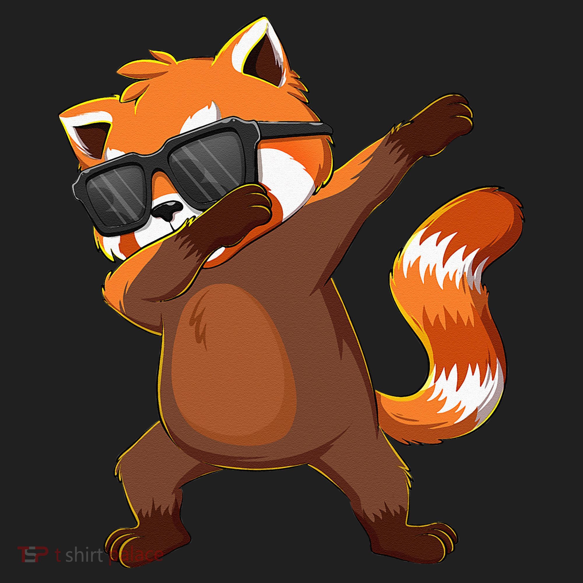 Dabbing Red Panda Wearing Sunglasses Dab Dance Hat