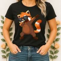 Dabbing Red Panda Wearing Sunglasses Dab Dance Women's T-Shirt thumb 2