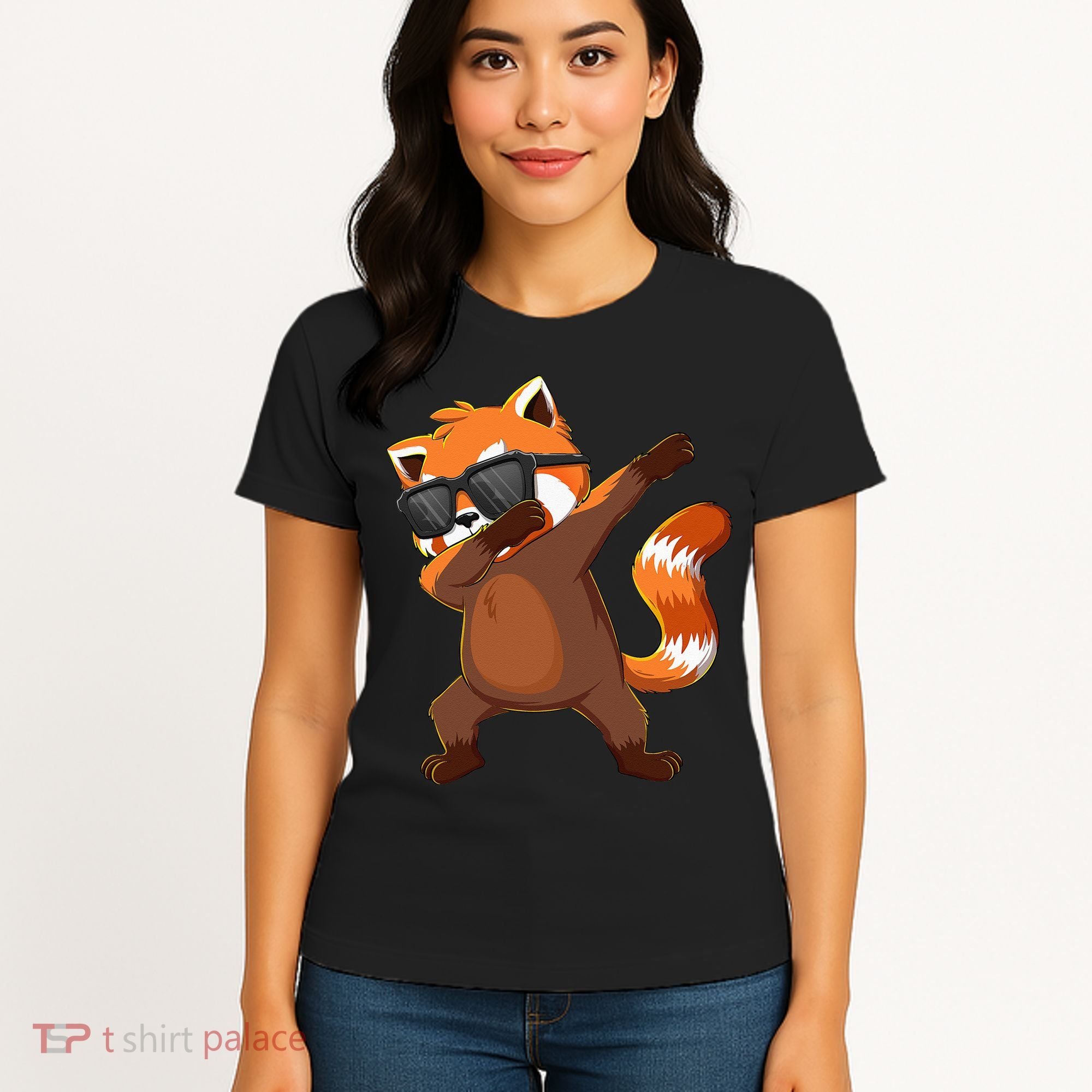 Dabbing Red Panda Wearing Sunglasses Dab Dance Women's T-Shirt