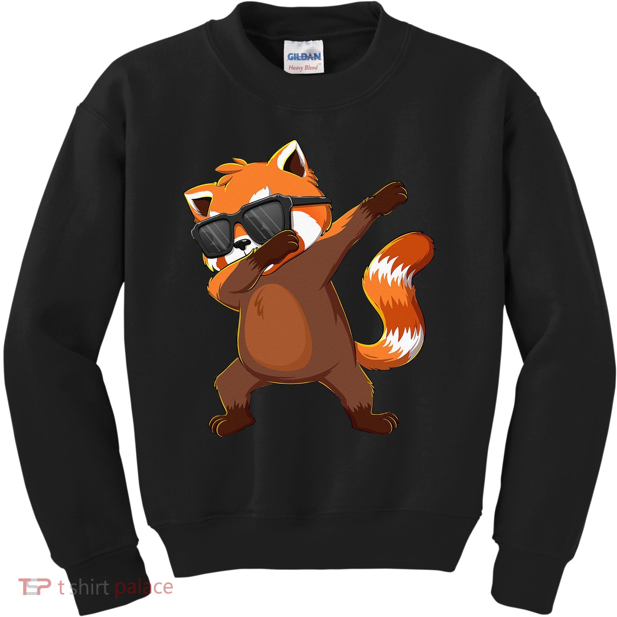 Dabbing Red Panda Wearing Sunglasses Dab Dance Kids Sweatshirt