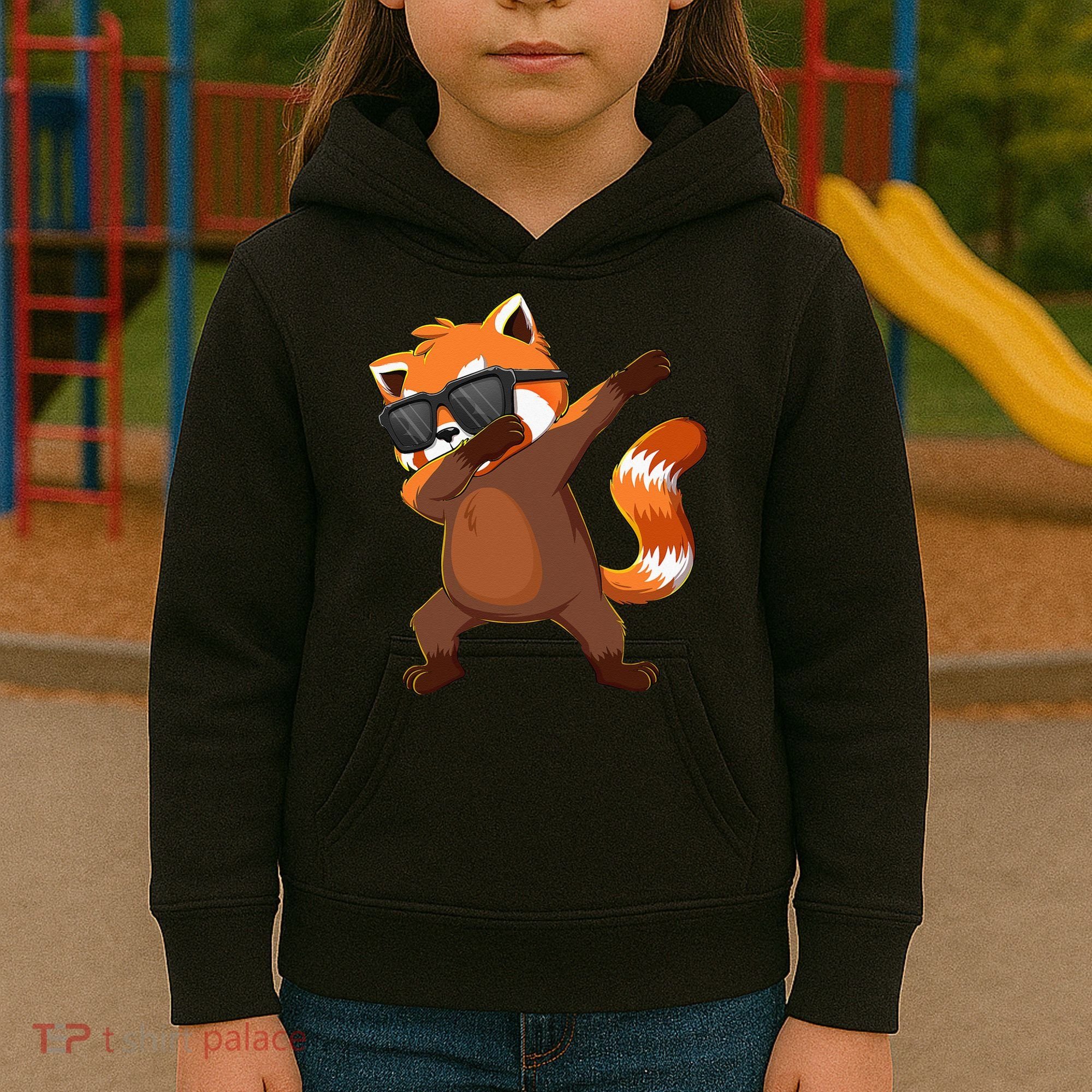 Dabbing Red Panda Wearing Sunglasses Dab Dance Kids Hoodie