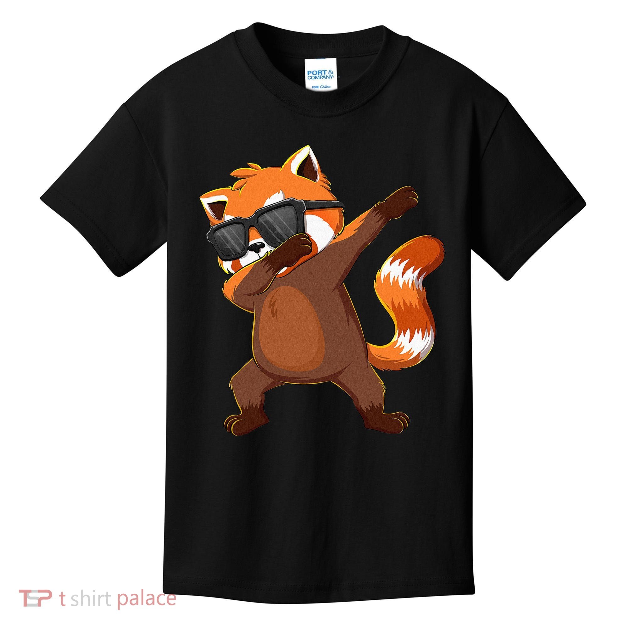 Dabbing Red Panda Wearing Sunglasses Dab Dance Kids T-Shirt