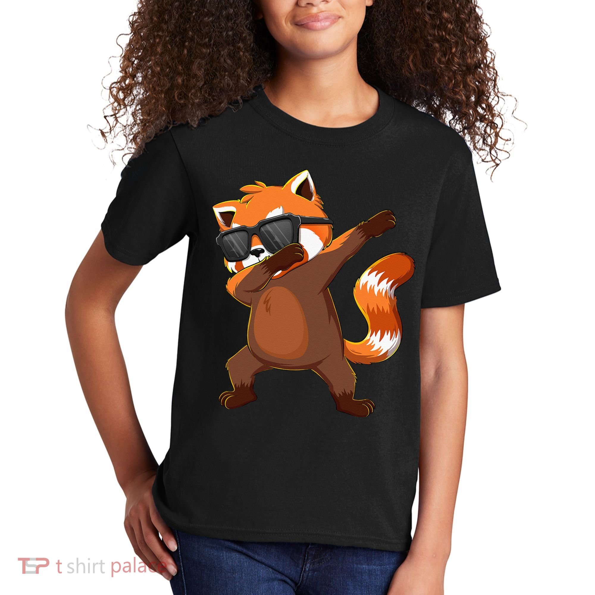 Dabbing Red Panda Wearing Sunglasses Dab Dance Kids T-Shirt
