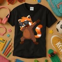Dabbing Red Panda Wearing Sunglasses Dab Dance Kids T-Shirt thumb 3