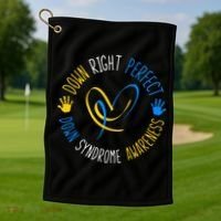 down right perfect down syndrome awareness Golf Towel thumb 1