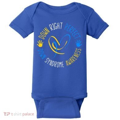 down right perfect down syndrome awareness Baby Bodysuit