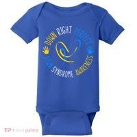 down right perfect down syndrome awareness Baby Bodysuit thumb 0