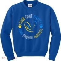 down right perfect down syndrome awareness Kids Sweatshirt thumb 0