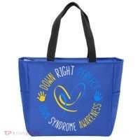 down right perfect down syndrome awareness Tote Bag thumb 0