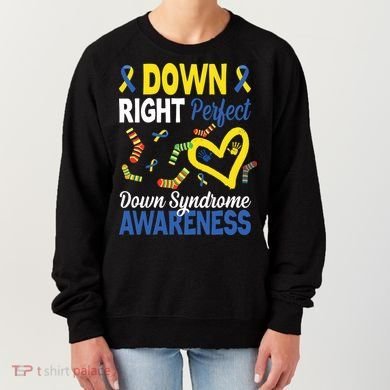 Down Right Perfect Down Syndrome Awareness Heart Sock Women's Sweatshirt