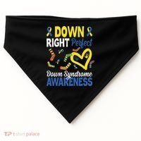 Down Right Perfect Down Syndrome Awareness Heart Sock USA-Made Doggie Bandana thumb 0