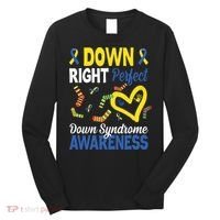 Down Right Perfect Down Syndrome Awareness Heart Sock Long Sleeve Shirt thumb 0
