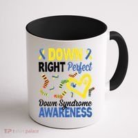Down Right Perfect Down Syndrome Awareness Heart Sock Coffee Mug thumb 1
