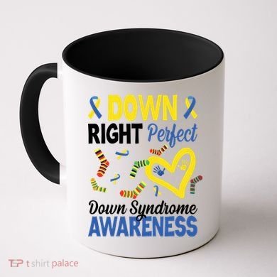 Down Right Perfect Down Syndrome Awareness Heart Sock Coffee Mug
