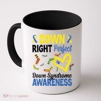 Down Right Perfect Down Syndrome Awareness Heart Sock Coffee Mug thumb 0