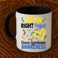 Down Right Perfect Down Syndrome Awareness Heart Sock Coffee Mug thumb 2