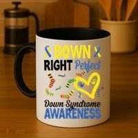 Down Right Perfect Down Syndrome Awareness Heart Sock Coffee Mug thumb 4