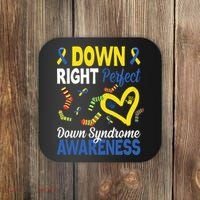 Down Right Perfect Down Syndrome Awareness Heart Sock Coaster thumb 0