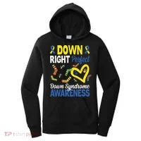 Down Right Perfect Down Syndrome Awareness Heart Sock Women's Hoodie thumb 0