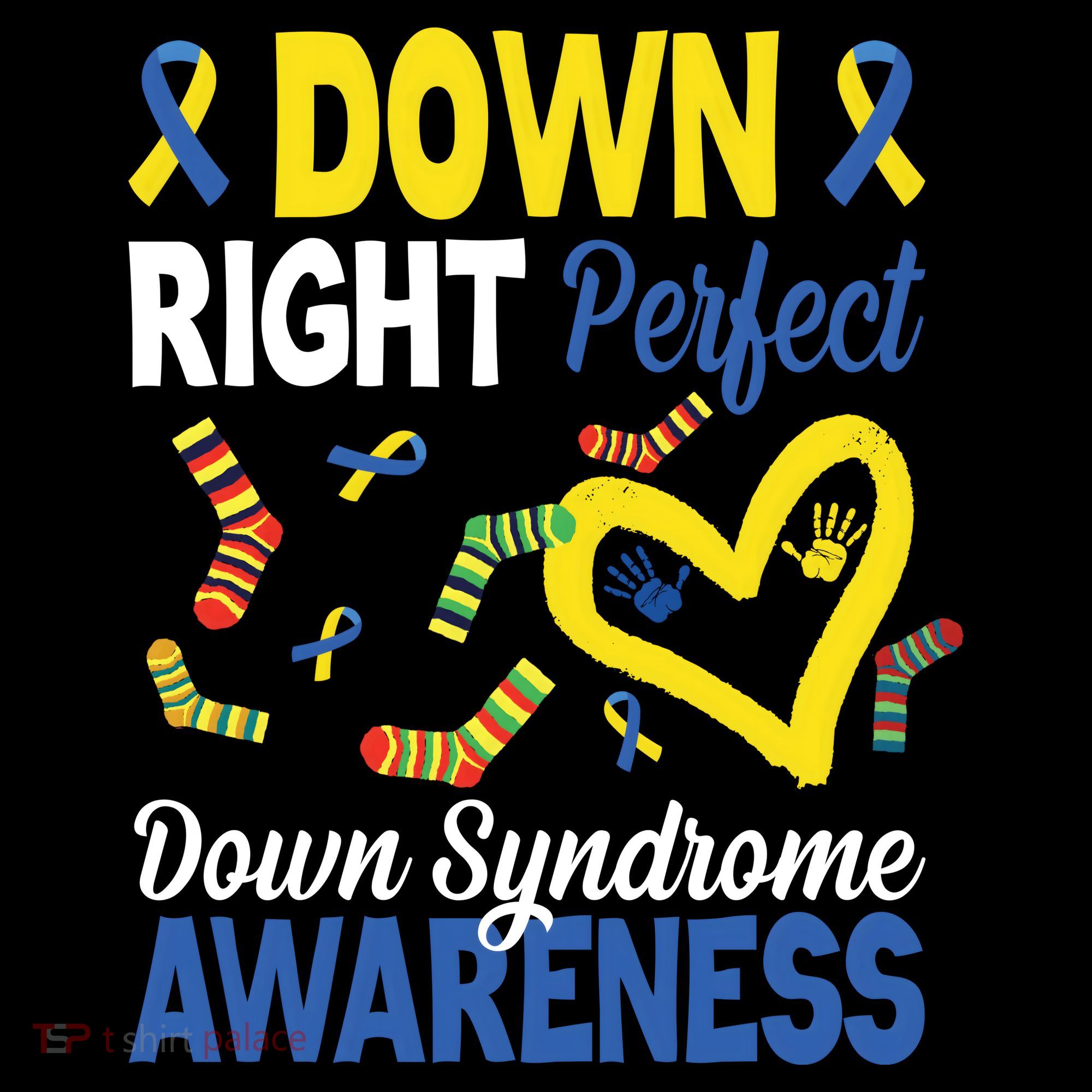 Down Right Perfect Down Syndrome Awareness Heart Sock Women's Hoodie