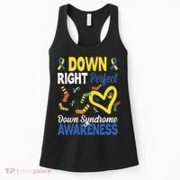 Down Right Perfect Down Syndrome Awareness Heart Sock Women's Tank Top thumb 0